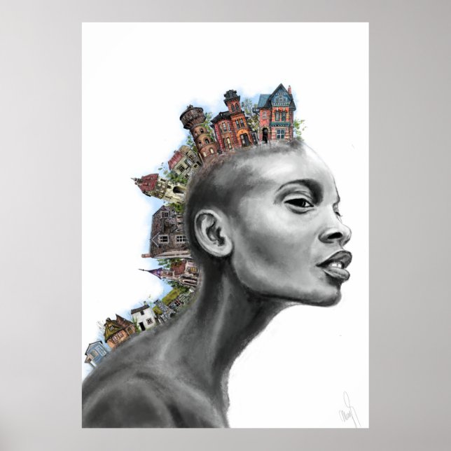 Poster de la fille de cheveux Punk House (Devant)