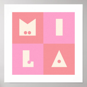 Poster de la fille de nom de bébé Mila