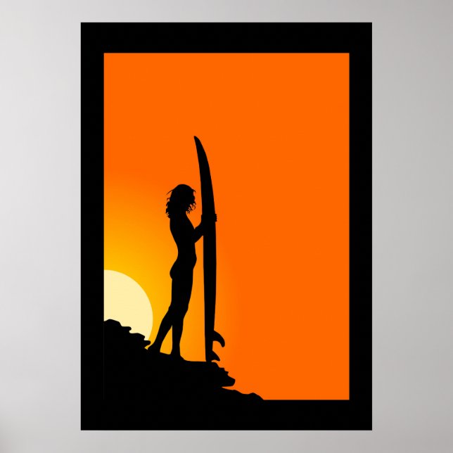 Poster de la fille de surfer (Devant)
