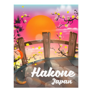 Poster de la fleur japonaise de Hakone.