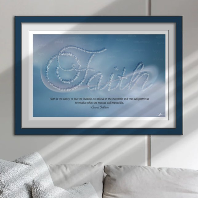 Poster de la foi (Embrace the essence of faith with this captivating typography image featuring the word 'FAITH')