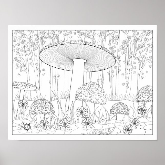 Poster de la forêt de champignons (Devant)