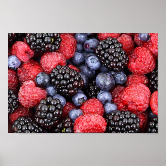 Poster de la framboise aux myrtilles de baies (Devant)
