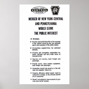 Poster de la fusion du chemin de fer Penn Central 
