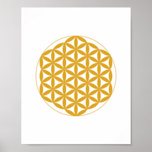 Poster de la Géométrie Sacrée de la Fleur Jaune de
