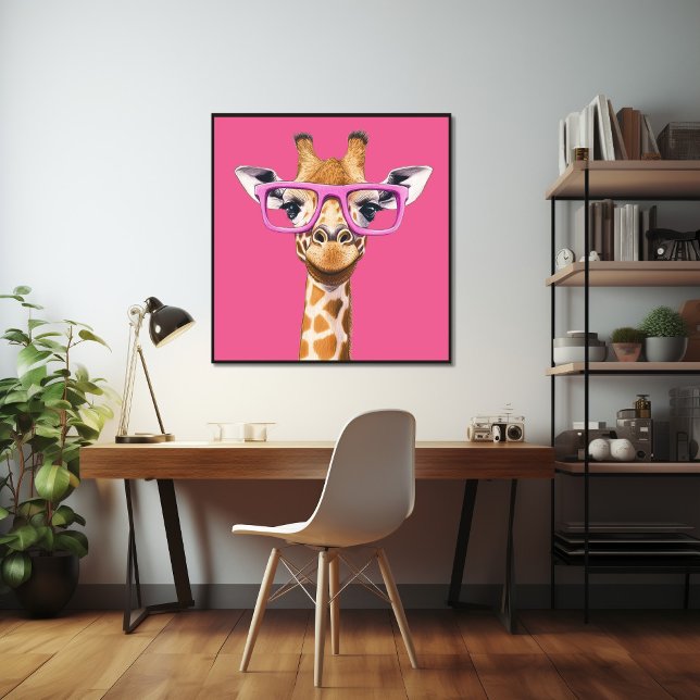 Poster de la girafe aux lunettes roses (Créateur téléchargé)