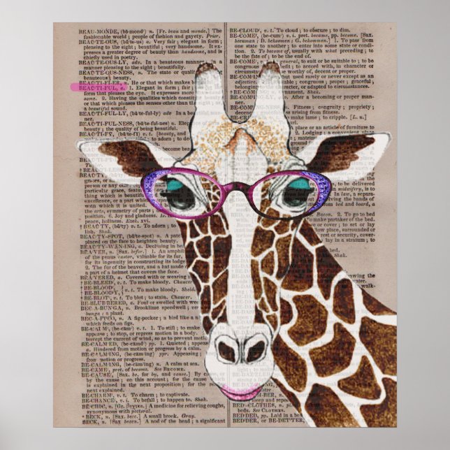 Poster de la Giraffe Funky Art modifié (Devant)