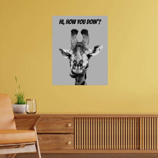 Poster de la Giraffe Noire et blanche (Salon 2)