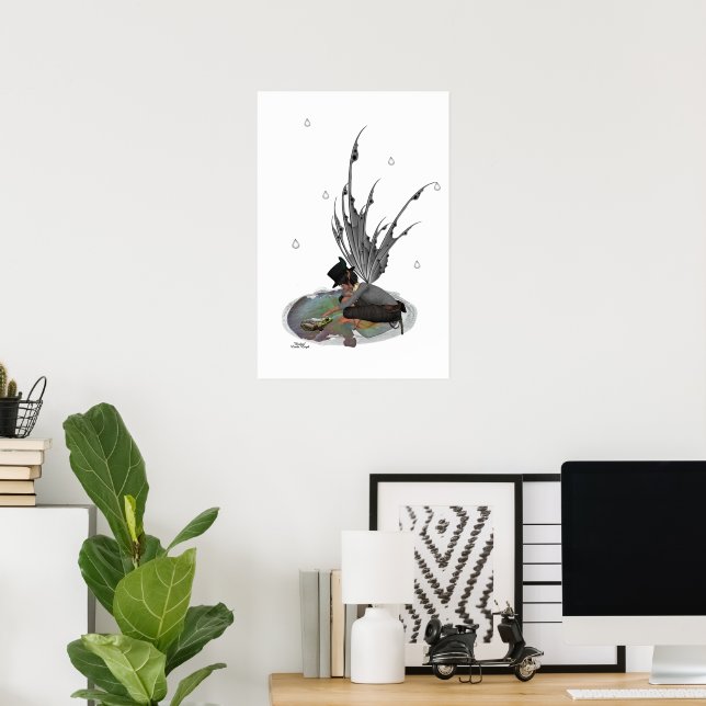 Poster de la grenouille pour la pluie de garçon (Bureau à domicile)