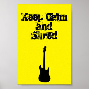 Poster de la Guitare Restez calme et caché