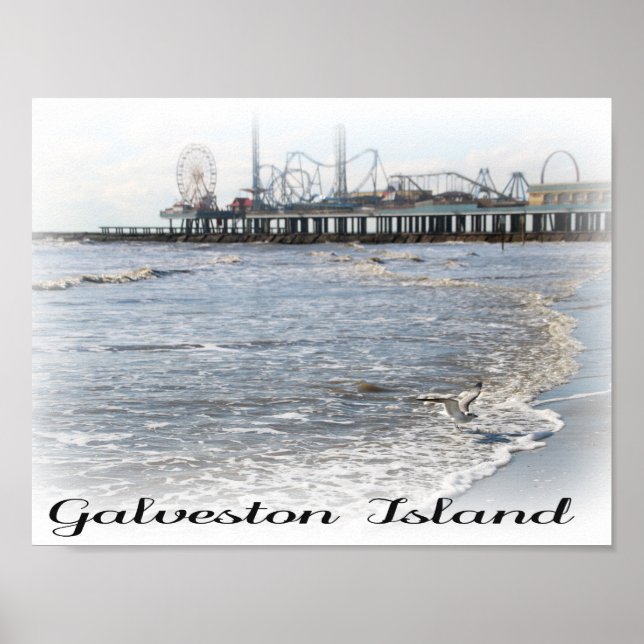 Poster de la jetée de plaisance de Galveston Islan (Devant)
