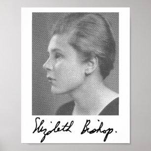 Poster de la jeune Elizabeth Bishop et signature