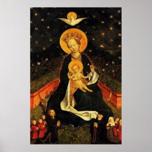 Poster de la Lady Vierge Marie de la Lune du crois