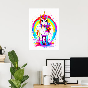 Poster de la licorne arc-en-ciel
