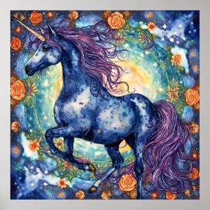 Poster de la licorne bleue