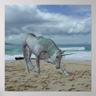 Poster de la licorne cornée