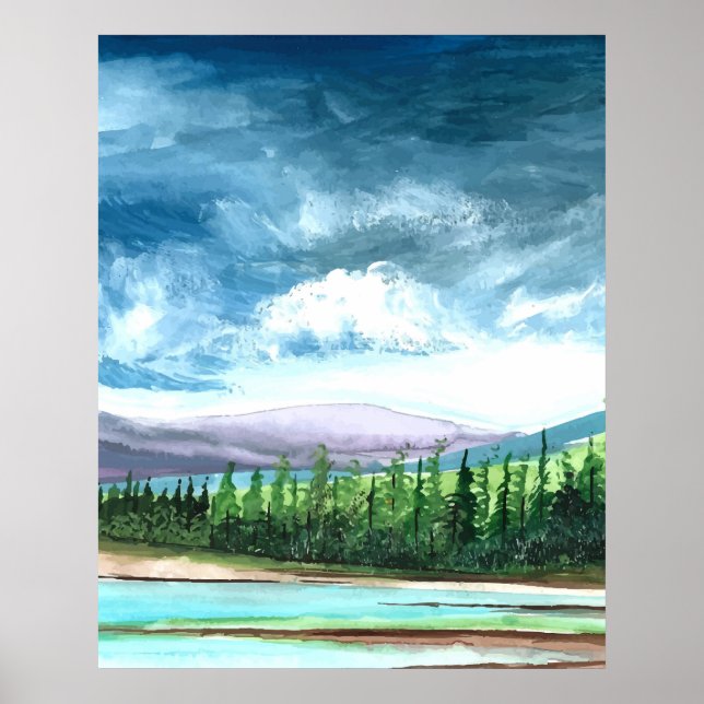 Poster de la nature aquarelle (Devant)