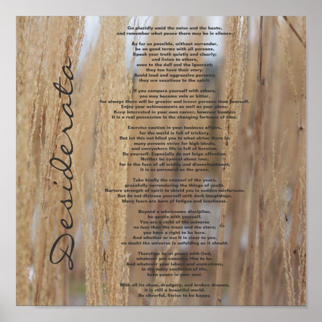 Poster de la nature de Desiderata (Devant)