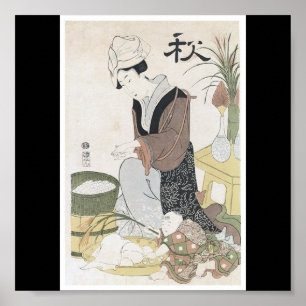 Poster de la peinture japonaise ancienne, date inc