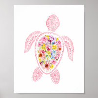 Poster de la pépinière de tortue marine aquarelle