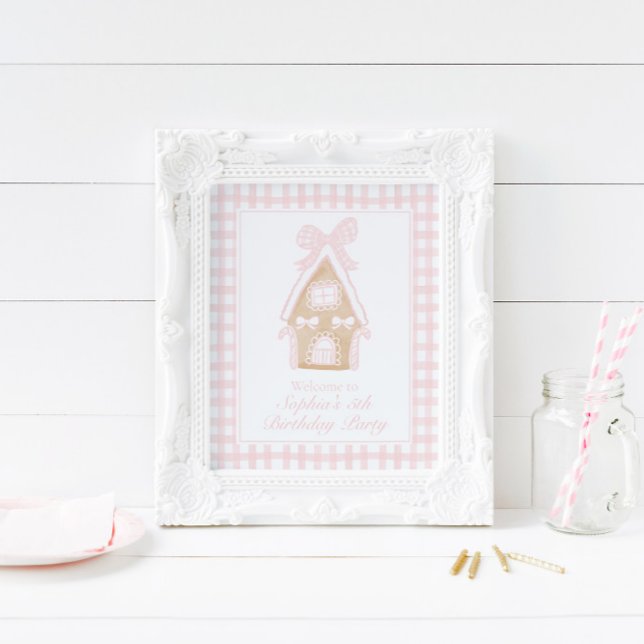 Poster de la Personnaliser Pink Gingerbread House (Créateur téléchargé)