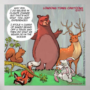 Poster de la Perspective de l'ours drôle sur le ch