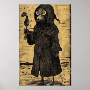 Poster de la peste Doctor Kawaii C - Art rétro Vin