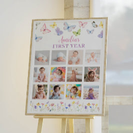 Poster de la photo de l'anniversaire du papillon
