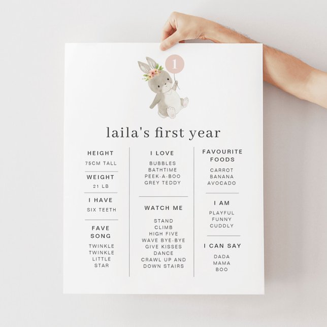 Poster de la pierre de taille du ballon rose lapin (Créateur téléchargé)