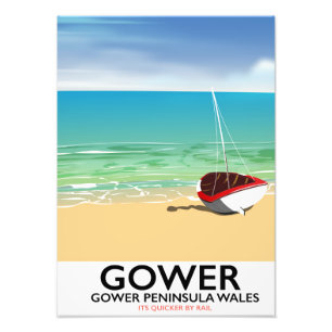 Poster de la plage de Gower Peninsula Wales