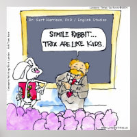 Poster de la police de Grammaire de lapin drôle