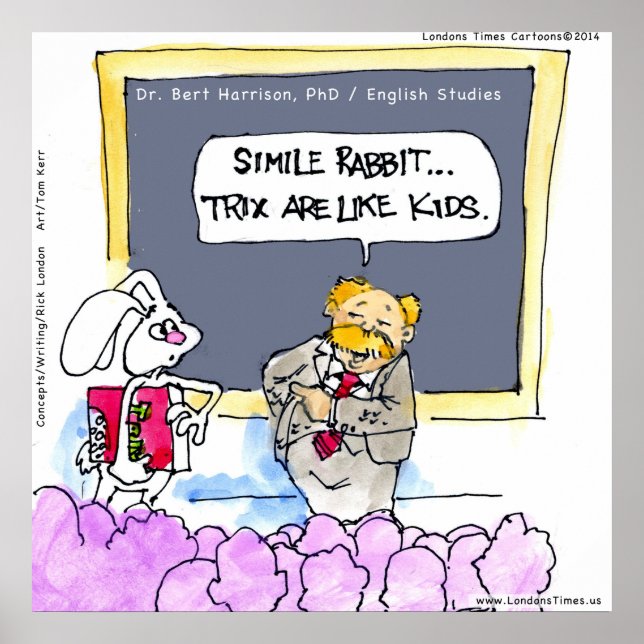 Poster de la police de Grammaire de lapin drôle (Devant)