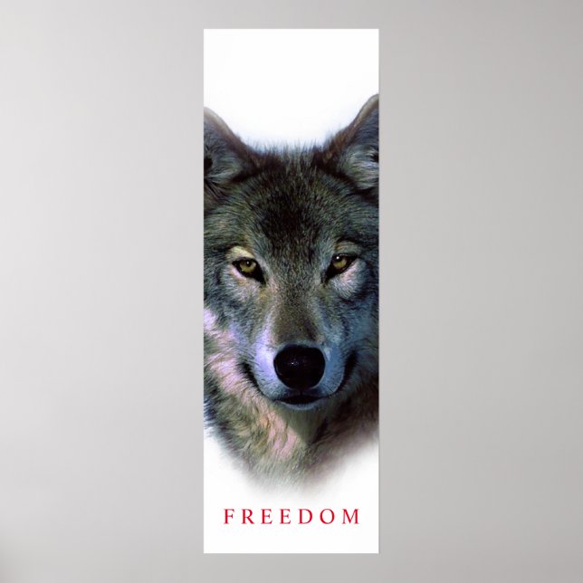 Poster de la porte de loup de liberté motivationne (Devant)