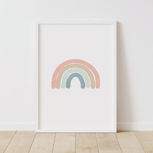 Poster de la pouponnière Pastel Watercolor Rainbow