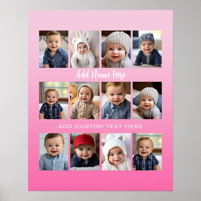 Poster de la première année du bébé/Imprimer colla (Devant)