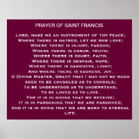 Poster de la prière Saint François