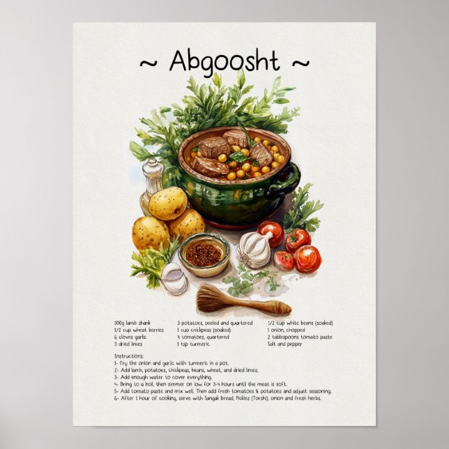 Poster de la recette Abgoosht - Illustration alime (Devant)