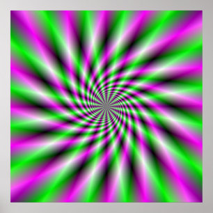 Poster de la roue de rotation de néon