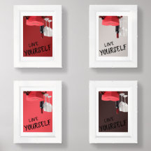 Poster de la Saint Valentin Love Yourself Imprimer