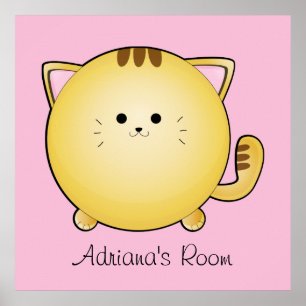 Poster de la salle de chat de dessin de Kawaii