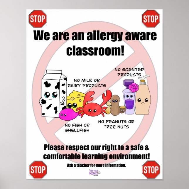 Poster de la salle de classe Allergy Aware (Devant)