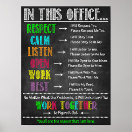 Poster de la salle de classe de bureau Travailler