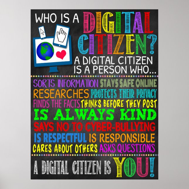 Poster de la salle de classe Digital Citizen (Devant)
