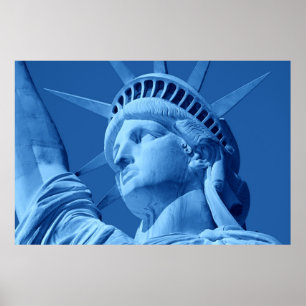 Poster de la statue d'Art de la Pop Bleue de Liber