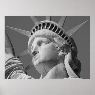 Poster de la statue de la Liberté Lady en noir et 