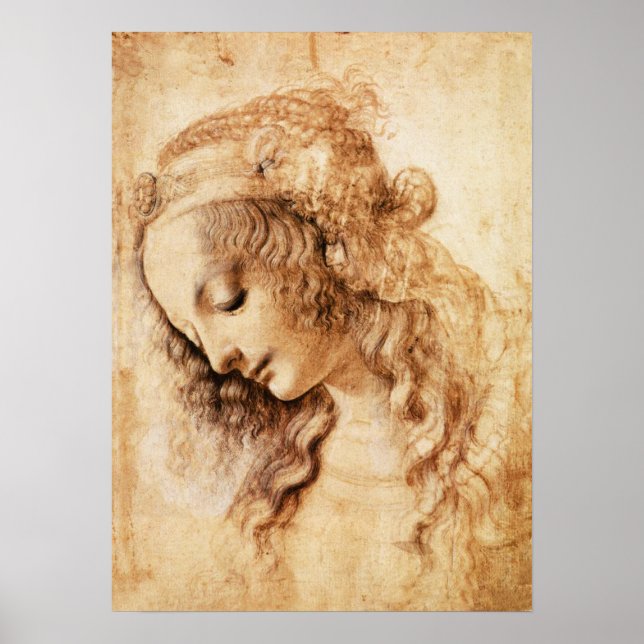 Poster de la tête de la femme Da Vinci (Devant)