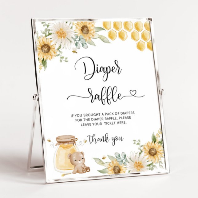 Poster de la tombola de tournesol de l'ours de mie (Créateur téléchargé)