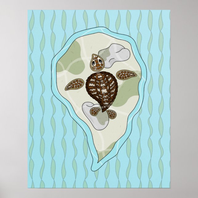 Poster de la tortue de mer (Devant)