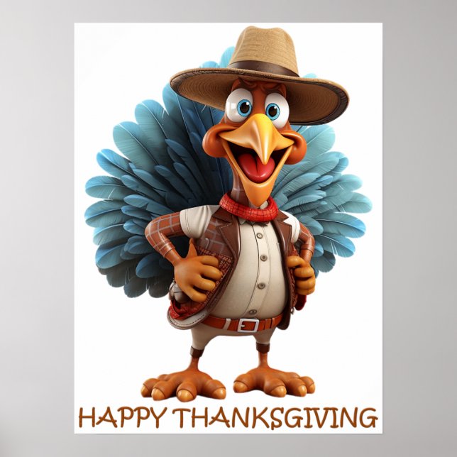 Poster de la Turquie de l'Ouest bon thanksgiving (Devant)
