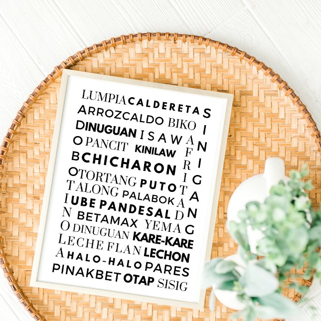 Poster de la typographie noir et blanc de la cuisi (Créateur téléchargé)